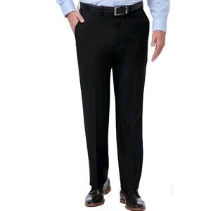 J.M. Haggar Men's Stretch Classic Fit Flat Front Suit Pants,BLACK, 38x30 HY00182